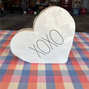 Rae Dunn White Heart XOXO Decor